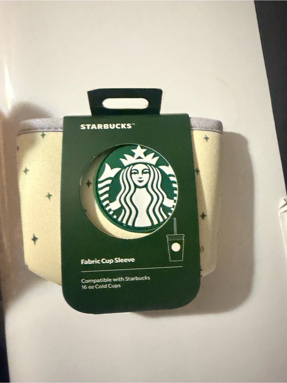 Disney castle Starbucks Cream and Green Neoprene Cup Sleeve with Pastel Graphics